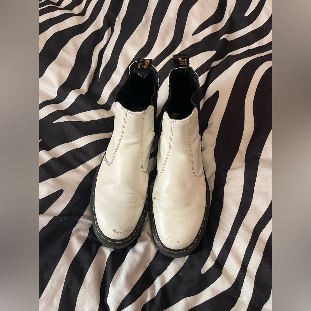 Dr. Marten white Chelsea boots!